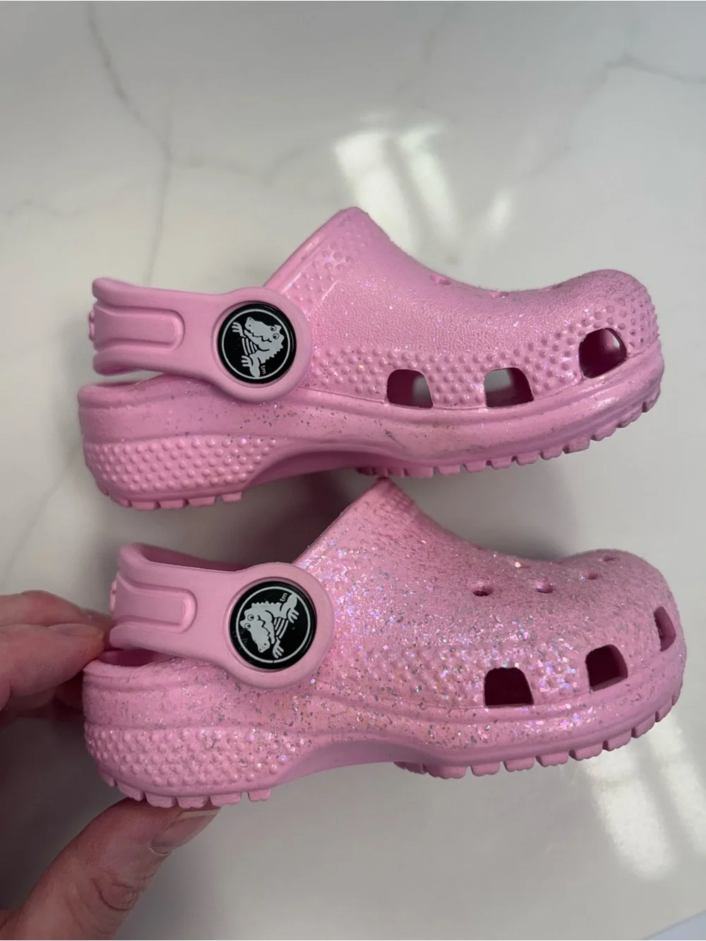 CROCS Pink Glitter - size c4
